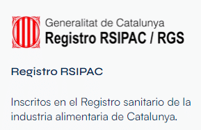 Illaexport está inscrita en el Registro Sanitario de la Industria Alimentaria de Cataluña, como almacenistas, distribuidores, envíos transportistas e importadores polivalentes.